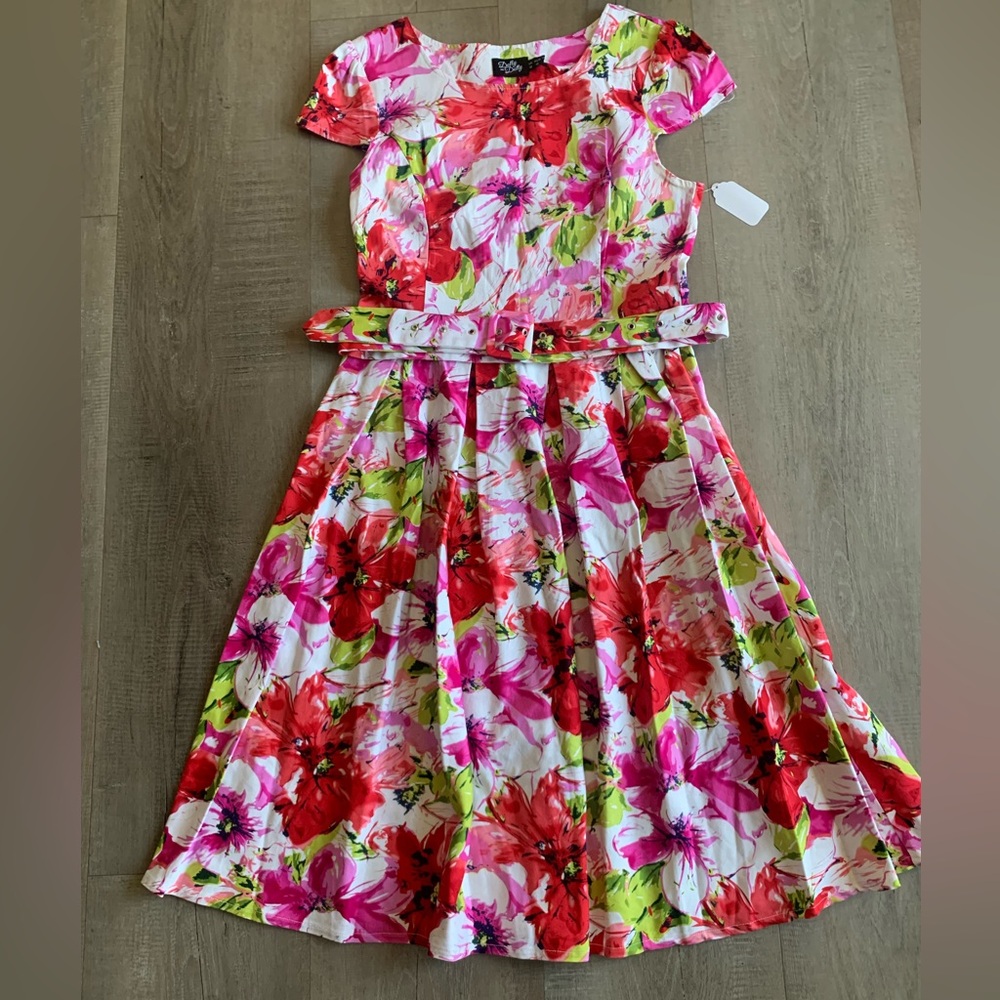 Size 12 (Australian- runs small) Fit and Flare Floral by Dolly Dolly